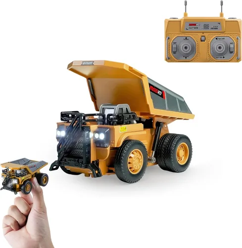 Vista 12 de BRRRRT 1/64 RC Bulldozer juguete, vehículos de construcción RC de proporción completa soporta empuje, levantamiento, movimiento, aleación de carga