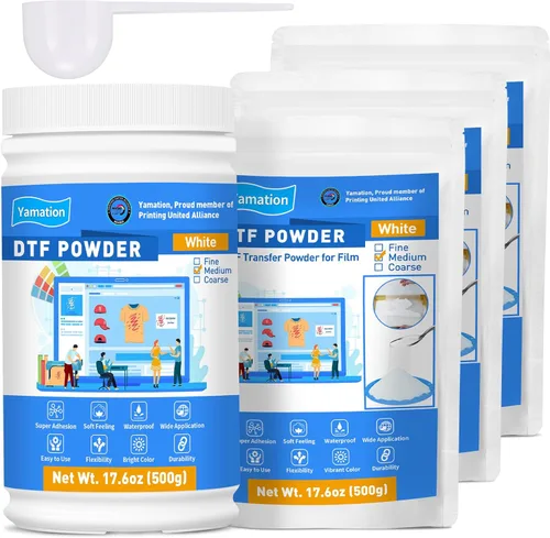 Vista 8 de Yamation DTF Polvo Adhesivo Blanco 35.2OZ/ 1kg Polvo de Transferencia DTF Adhesivo Termofusible se Aplica a Todas las Impresoras de Transferencia