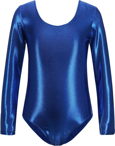 Vista 35 de AFAVOM Leotardos de gimnasia para niñas, leotardos de manga larga para niñas, brillantes y brillantes, para gimnasia, traje de ballet y danza
