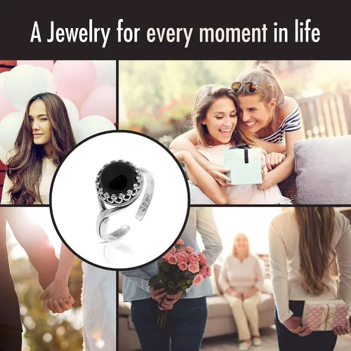 Vista 9 de 925 Sterling Silver Gemstone Rings for Women - Anniversary Rings for Women - Sterling Silver Rings for Women - Dainty Sterling Silver Rings