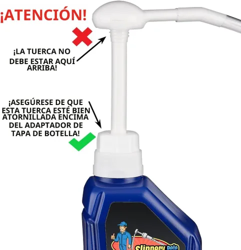 Vista 2 de Slippery Pete Bomba de líquido para botellas de galón y botellas de cuarto de galón de boca ancha (no para botellas de cuarto de galón estándar).