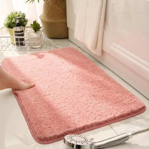 Vista 5 de Alfombra de baño antideslizante absorbente gruesa y suave de microfibra para el baño, alfombra de felpa acogedora, lavable a máquina, alfombra