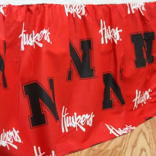 Vista 43 de College Covers Everything Comfy Nebraska Cornhuskers - Falda de cama con volantes, tamaño individual