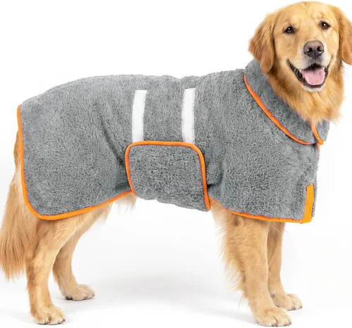 Vista 23 de Bienbee Albornoz para perro, súper absorbente para perros pequeños a Negro