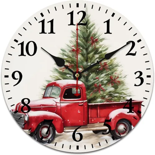 Vista 12 de Reloj de pared de madera Country Autumn Harvest Acuarela Calabaza Flores Redondo Reloj Decorativo de Calidad Cuarzo Sin Ticking Otoño Acción