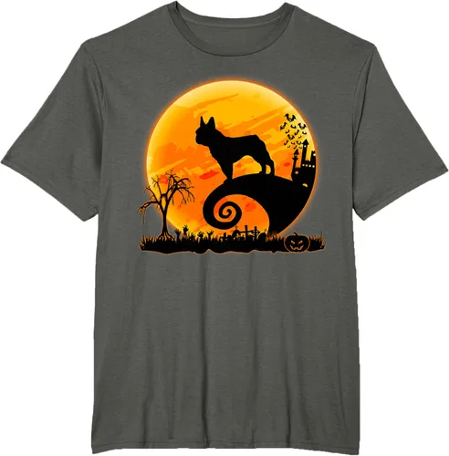 Vista 5 de Camiseta divertida de disfraz de Halloween para perro y luna de Bulldog francés, Negro, S