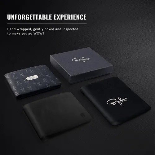 Vista 5 de Bryker Hyde - Billetera para hombre con protección de RFID, doble tapa, para 1 o 2 tarjetas de identificación, capacidad extra, billetera de viaje