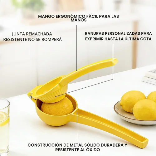 Vista 3 de YC Kitchen Exprimidor de limón, exprimidor de limón, herramienta manual de metal Herramientas de cocina para exprimidor de cítricos, aptos