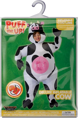 Vista 7 de Spooktacular Creations - Disfraz inflable de vaca de Halloween de lujo para niños