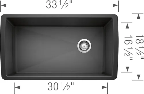 Vista 5 de BLANCO Diamond SILGRANIT - Fregadero de cocina súper individual con grifo de cocina desplegable Urbena a juego de color, color antracita