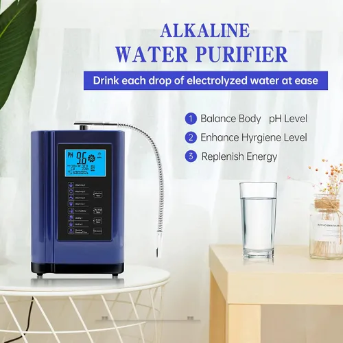 Vista 9 de Ionizador de agua alcalina, hasta -500 mV ORP, máquina purificadora de agua con pH 3.5-10.5, filtro de agua alcalina para el hogar con 7 ajustes