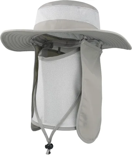 Vista 10 de Outdoor Sun Hat UPF 50 Protection Waterproof Fishing hat Face Cover Summer Neck Flap Hat