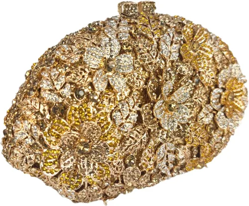Vista 35 de Boutique De FGG Bolso de noche de flores de embrague de cristal de lujo para mujer, bolso de boda nupcial, bolso
