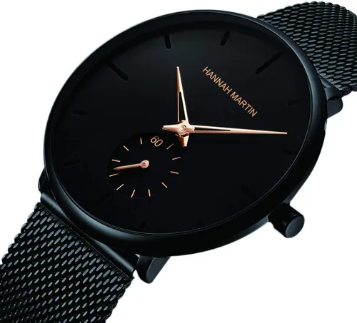 Vista 2 de Reloj de pulsera ultrafino negro para hombre, vestido impermeable de moda, correa de acero inoxidable
