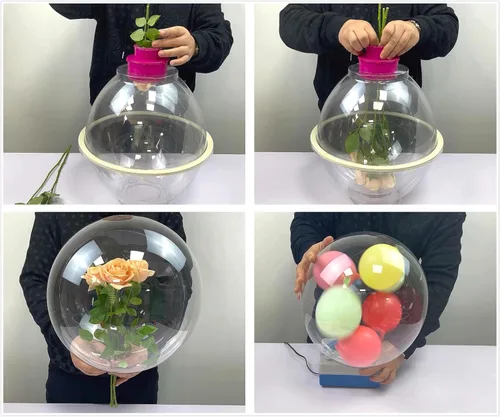 Vista 5 de Máquina de relleno de globos de bricolaje, extractor expansor para ramo de rosas de globos, boda, Navidad, fiesta de cumpleaños, regalo, suministros