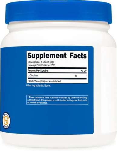 Vista 5 de Nutricost L-citrulina pura (base) en polvo (21.16 oz)