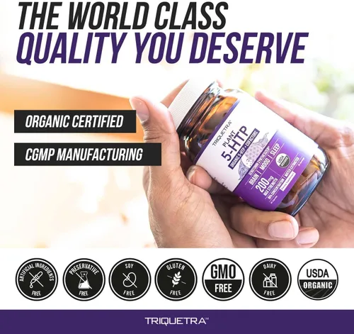 Vista 9 de 5-HTP Orgánico - 200 mg Concentración de 99% de 5HTP, más Vitamina B6 Cofactor y Lion’s Mane Extraído del Agua de Semillas de Griffonia