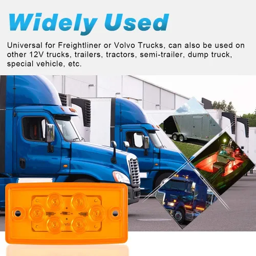 Vista 5 de nifeida Freightliner - 5 luces LED de cabina de 6 luces LED ámbar para techo, impermeables, compatibles con Volvo/Freightliner, remolque, camiones