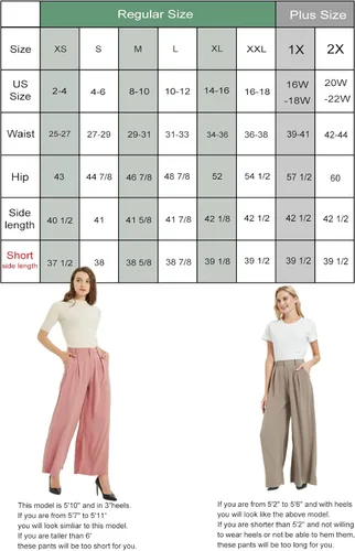 Vista 6 de Tronjori - Pantalones largos para mujer, cintura alta, estilo casual, pierna ancha