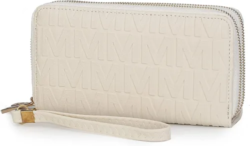 Vista 72 de MKF Collection Mia K - Cartera de pulsera para mujer, pequeña cartera de cuero vegano para tarjetas de crédito con cremallera y bolsillo