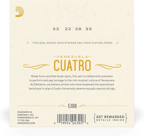 Vista 3 de D'Addario Cuerdas EJ98 Cuatro-Venezuela