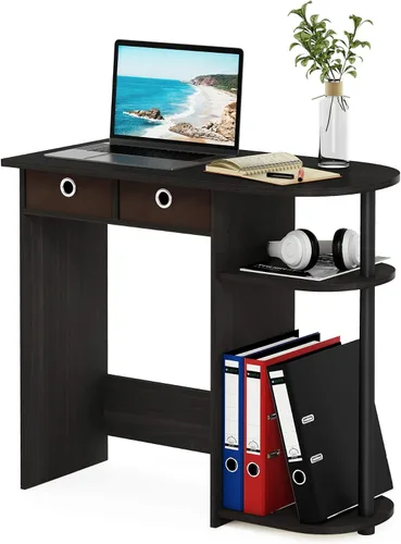 Vista 15 de Furinno Simplistic - Escritorio rústico para computadora de 31 pulgadas, escritorio de oficina pequeño, escritorio rectangular de oficina en casa