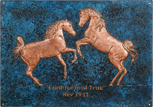 Vista 8 de Kitchen Backsplash, Two Rearing Horses Copper Backsplash, Custom Copper Backsplash Panel, Handmade Copper Backsplash Tile, Indoor Outdoor Wall Decor