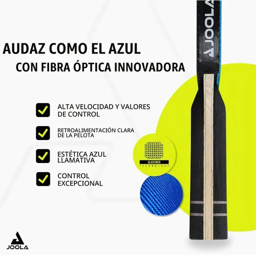 Vista 2 de JOOLA Infinity GL Profesional - Palas de ping pong con funda para pala - Pala de fibra de vidrio de madera de 7 capas - Aprobada por la ITTF - Pala