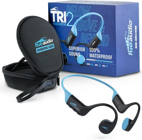 Vista 12 de H2O Audio TRI 2 Multisport - Auriculares impermeables de conducción ósea de oído abierto, Bluetooth 5.3 para correr y ciclismo, modo MP3