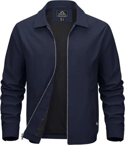 Vista 12 de MAGCOMSEN Chaquetas Ligeras para Hombre con Cremallera Completa Abrigo Ligero Chaqueta de Cuello Extendido Chaqueta Cortavientos Casual