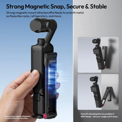 Vista 3 de ULANZI Trípode para cámara MA66 compatible con DJI OSMO Pocket 3/Pocket 4/4 Negro