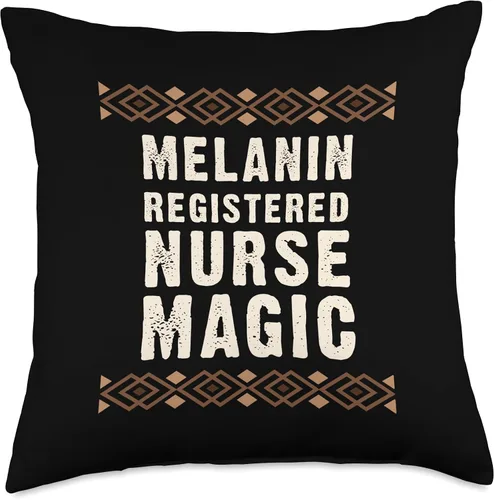 Vista 5 de African American Juneteenth Black History Month Melanin Black Pride Registered Nurse Magic Juneteenth - Almohada de 16 x 16 pulgadas, multicolor