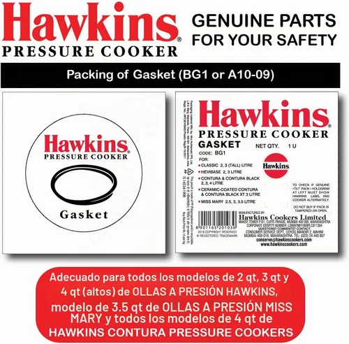 Vista 2 de HAWKINS - Anillo de sellado de juntas de goma para ollas a presión de 2 a 4 L (negro) - Juego de 2, juntas para bebé