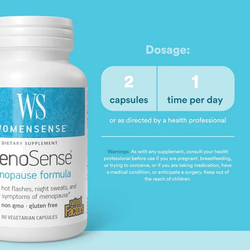 Vista 3 de Natural Factors Menosense Veg-Capsules, 90