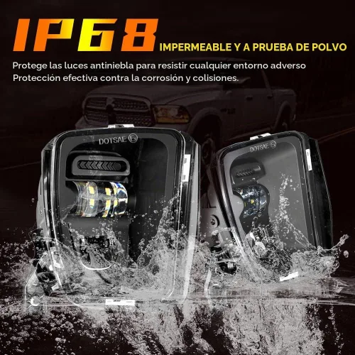 Vista 3 de Dodge Ram 1500 luces antiniebla LED 2013-2018 nueva versión faros antiniebla para Dodge Ram 1500 2013 2014 2015 2016 2017 2018 camión parachoques