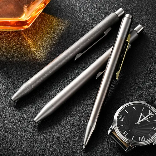 Vista 7 de Hamans Bolígrafo de 5.39 pulgadas de longitud, aleación de titanio, bolígrafo con clip, bolígrafo de bolsillo de escritura para negocios, oficina
