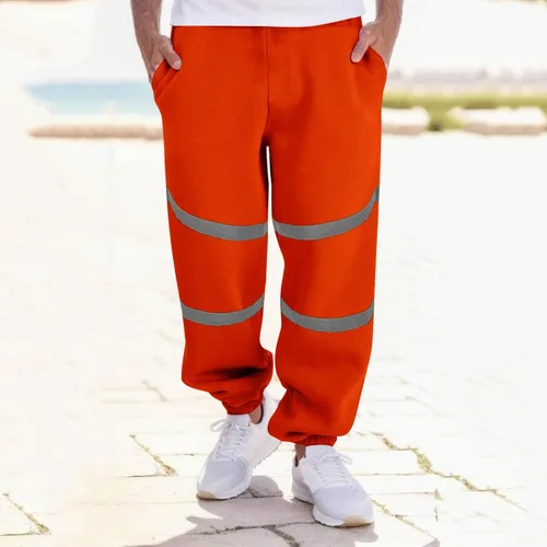 Vista 3 de Pantalones casuales al aire libre para hombre, pantalones cargo de algodón para hombres, leggings deportivos, línea de costura, pantalones