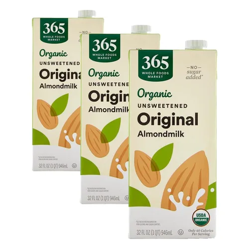 Vista 12 de 365 de Whole Foods Market - Leche de almendra orgánica sin endulzar de vainilla, envase de 32 onzas líquidas