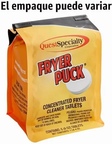 Vista 3 de Fryer Puck 401304001 Tabletas limpiadoras de freidora de 4 onzas (5 pestañas/caja)