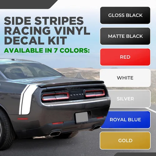 Vista 3 de Kit de calcomanías de vinilo de carreras para cinturón trasero, compatible con Dodge Challenger 2009-2025, Black Ghost Scat Pack Swinger, fabricado
