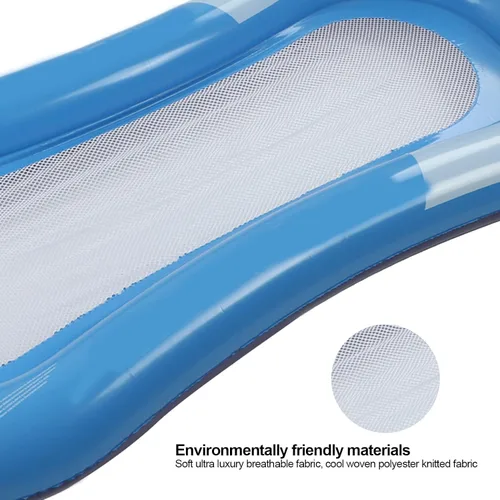 Vista 8 de Hamaca flotante para piscina, flotador inflable para piscina, silla flotante plegable de agua, hamaca flotante de inflado, flotador reclinable