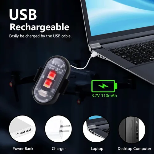 Vista 5 de LECART 4 luces estroboscópicas LED magnéticas con control remoto, 8 colores, inalámbricas, anticolisión, luces estroboscópicas de emergencia