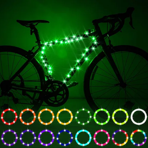Vista 8 de Waybelive LED Bike Wheel and Frame Lights, Waterproof