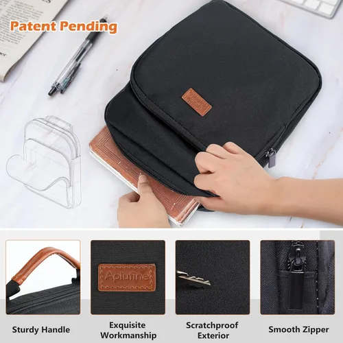 Vista 5 de Aplufine Funda de libro con cremallera, bolsa de libro de 11 x 9 pulgadas, bolsa protectora de libros, funda de libro para amantes de los libros