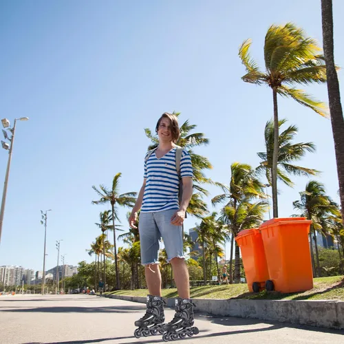 Vista 6 de Patines en línea de fitness, 4 ruedas para exteriores, patines de carreras de velocidad para hombres, mujeres y adultos