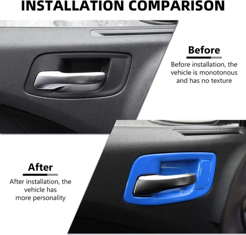Vista 2 de RAZPOY Tapa de Cubierta de Boquilla de Manija Interior de Puerta Compatible con Dodge Charger 2011-2023 y Chrysler 300 (Azul)
