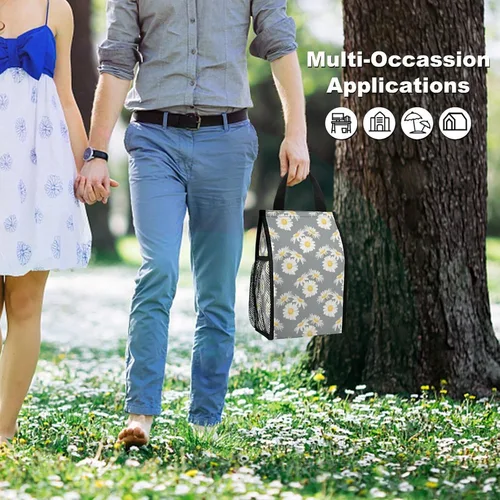 Vista 5 de Little Daisy - Bolsas de almuerzo para mujeres y hombres, lonchera aislada, bolsa reutilizable para oficina en casa