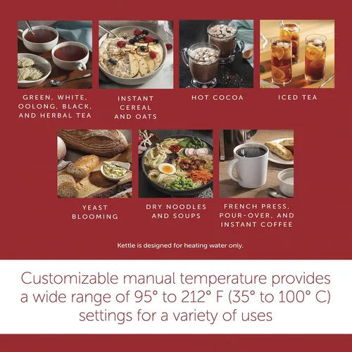 Vista 3 de Wolf Gourmet Hervidor eléctrico de temperatura real, capacidad de 1,5 litros, WGKT100S