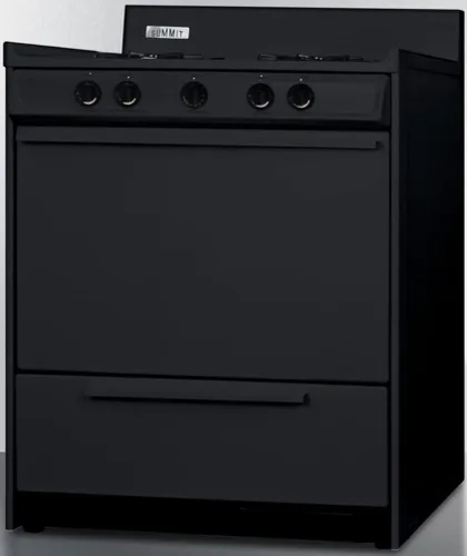 Vista 3 de Summit Appliance TNM2107C - Cocina de gas de quemador abierto de 30 pulgadas de ancho en negro con encendido electrónico, cuatro quemadores