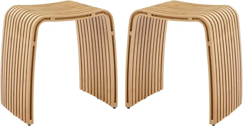 Vista 10 de Taburete de bambú para baño y comedor, banco de bambú, duradero y hermoso diseñado para baño, comedor, sala de estar y dormitorio